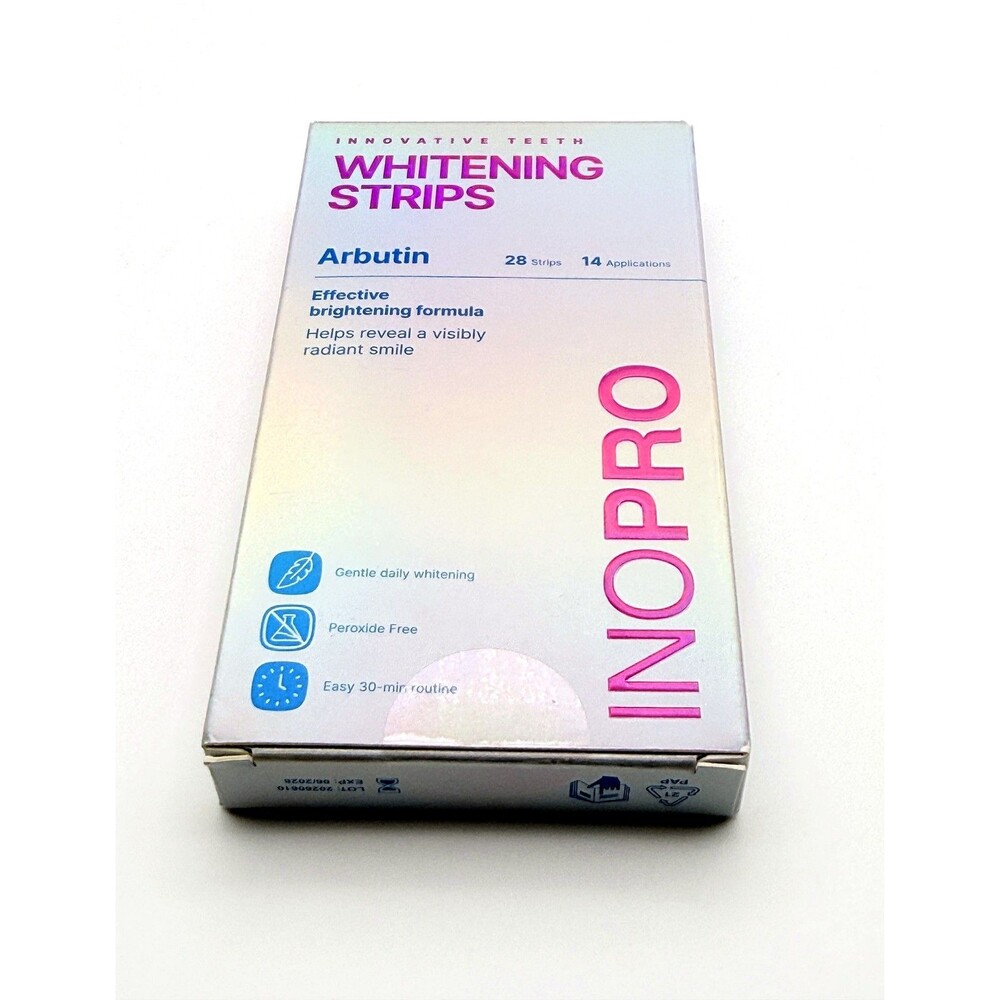 INOPRO Teeth Whitening Strips Arbutin 28 Strips 14 Treatments Peroxide Free New